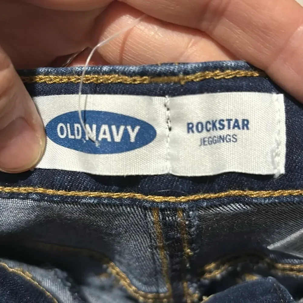 Old Navy Rockstar Jegging 7 euc Stretch cotton poly spandex blend deep blue euc